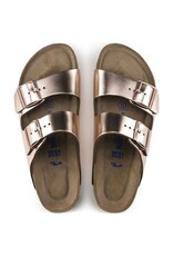 BIRKENSTOCK ARIZONA SOFT FOOTBED LEATHER-METALLIC COPPER