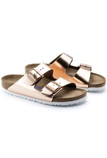 BIRKENSTOCK ARIZONA SOFT FOOTBED LEATHER-METALLIC COPPER