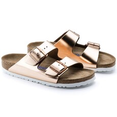 BIRKENSTOCK ARIZONA SOFT FOOTBED LEATHER-METALLIC COPPER