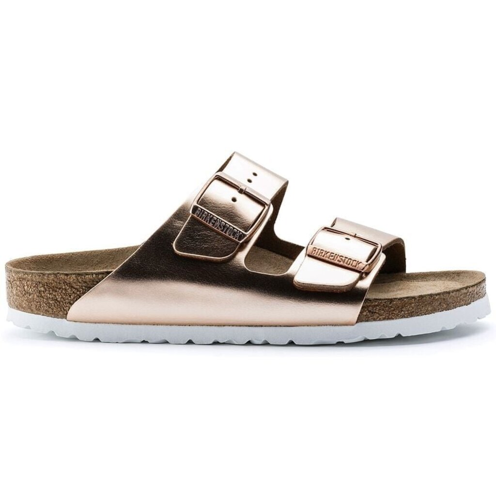 BIRKENSTOCK ARIZONA SOFT FOOTBED LEATHER-METALLIC COPPER