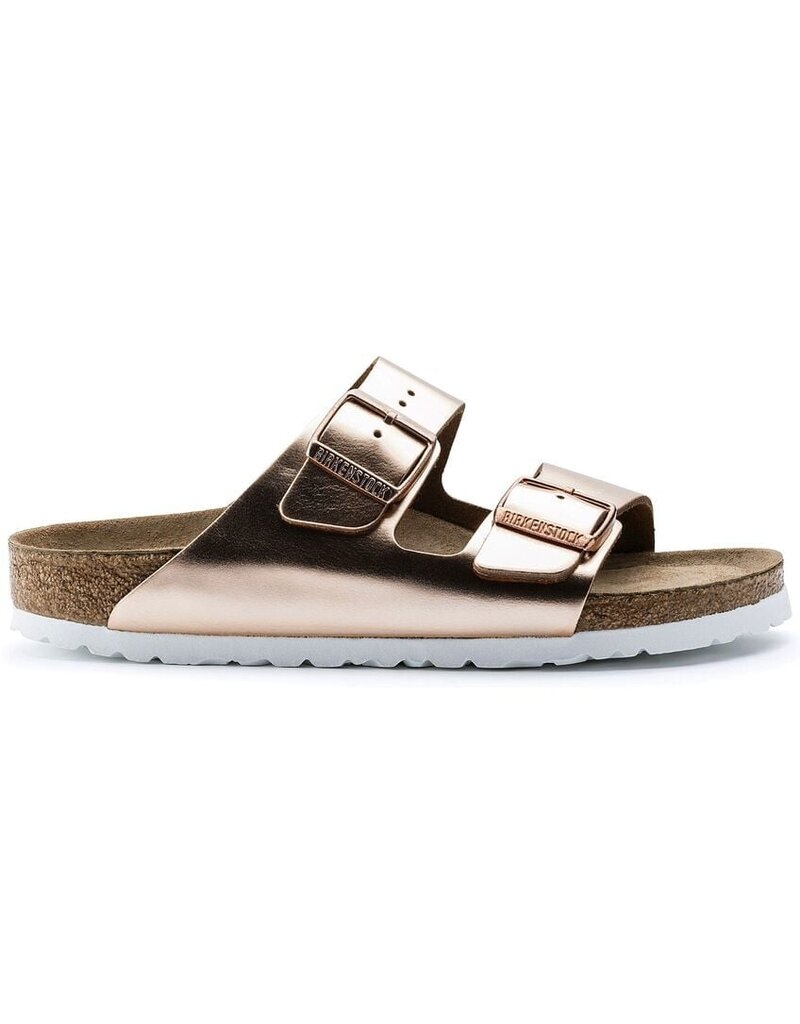 BIRKENSTOCK ARIZONA SOFT FOOTBED LEATHER-METALLIC COPPER