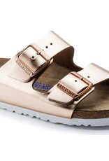 BIRKENSTOCK ARIZONA SOFT FOOTBED LEATHER-METALLIC COPPER