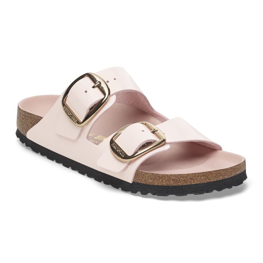 BIRKENSTOCK ARIZONA BIG BUCKLE HIGH SHINE LEATHER-LIGHT ROSE