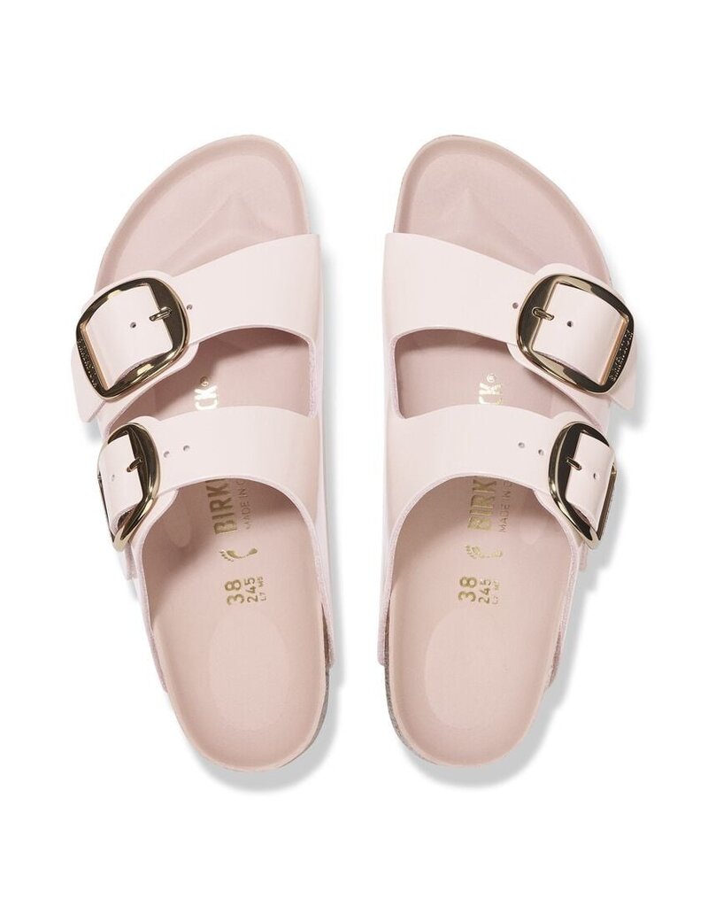 BIRKENSTOCK ARIZONA BIG BUCKLE HIGH SHINE LEATHER-LIGHT ROSE