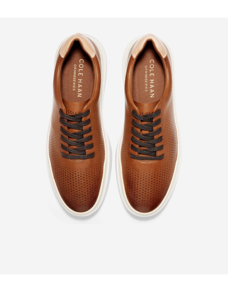 COLE HAAN MEN'S GRANDPRO RALLY LASER CUT SNEAKER BRITISH TAN/IVORY
