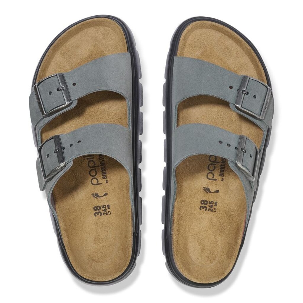 BIRKENSTOCK ARIZONA CHUNKY SUEDE-BASALT GRAY