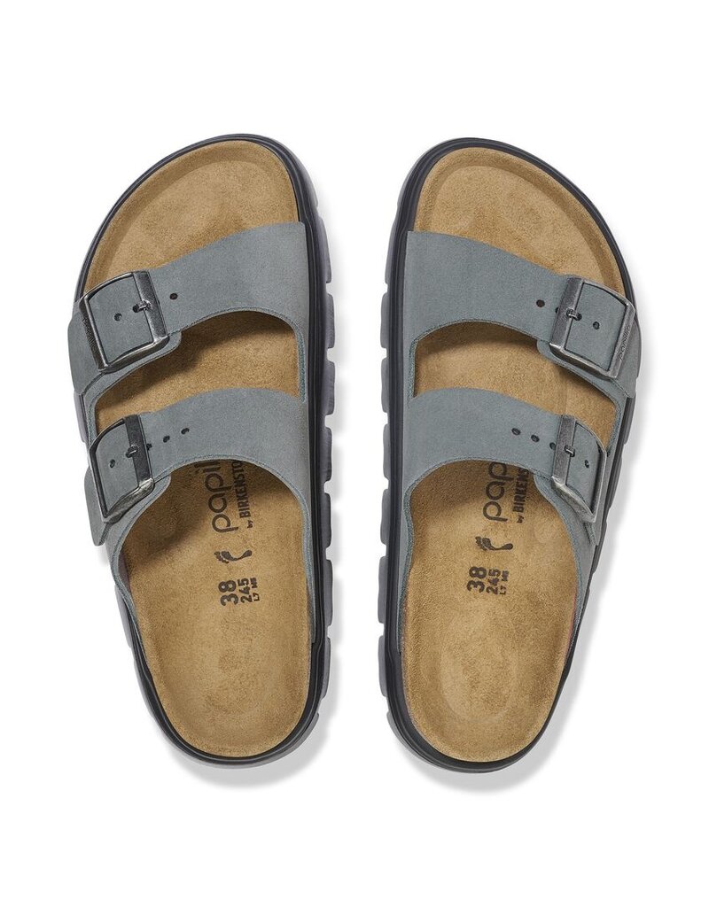 BIRKENSTOCK ARIZONA CHUNKY SUEDE-BASALT GRAY