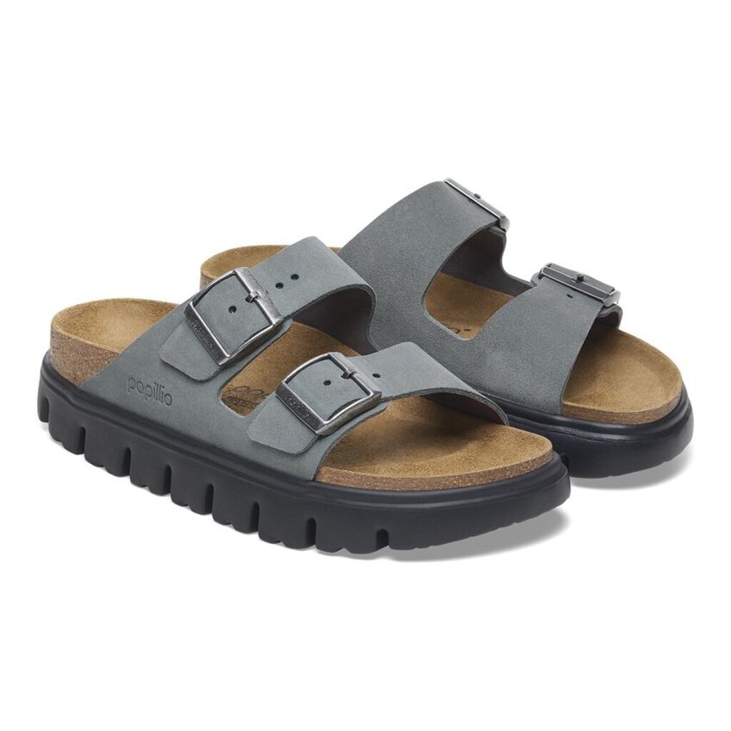 BIRKENSTOCK ARIZONA CHUNKY SUEDE-BASALT GRAY