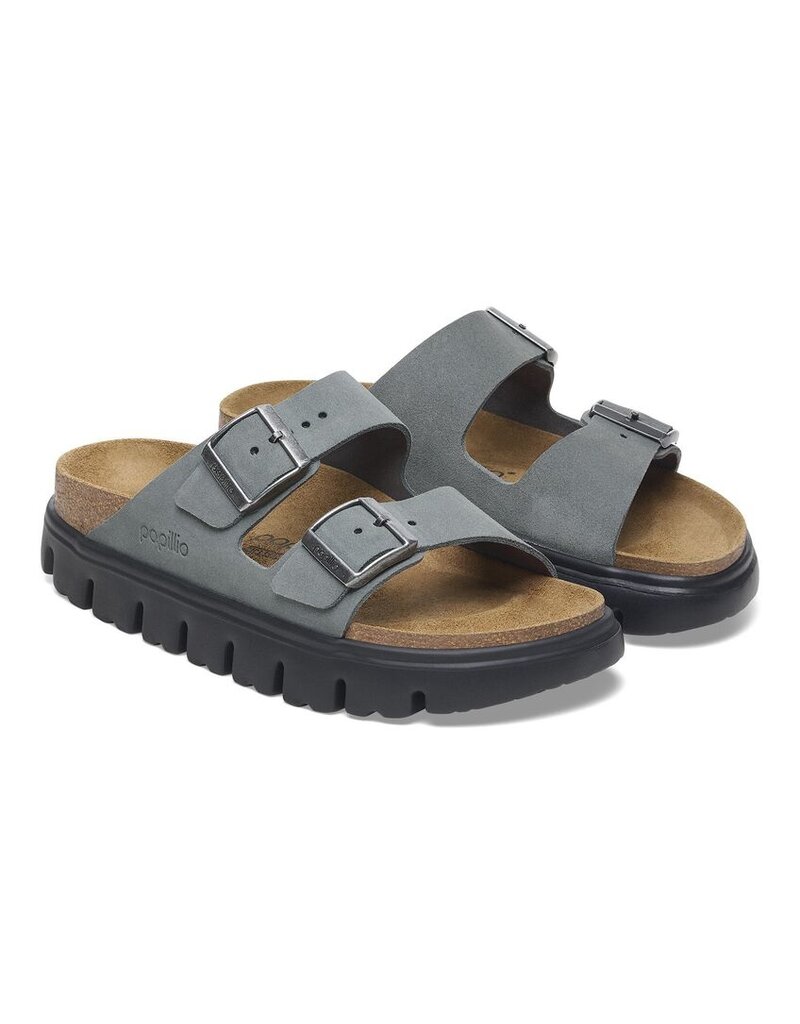 BIRKENSTOCK ARIZONA CHUNKY SUEDE-BASALT GRAY