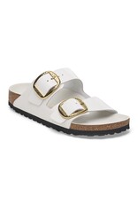 BIRKENSTOCK ARIZONA HAMMERED BIG BUCKLE HIGH SHINE LEATHER-ANTIQUE WHITE