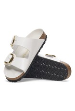 BIRKENSTOCK ARIZONA HAMMERED BIG BUCKLE HIGH SHINE LEATHER-ANTIQUE WHITE