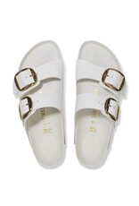 BIRKENSTOCK ARIZONA HAMMERED BIG BUCKLE HIGH SHINE LEATHER-ANTIQUE WHITE
