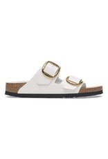 BIRKENSTOCK ARIZONA HAMMERED BIG BUCKLE HIGH SHINE LEATHER-ANTIQUE WHITE