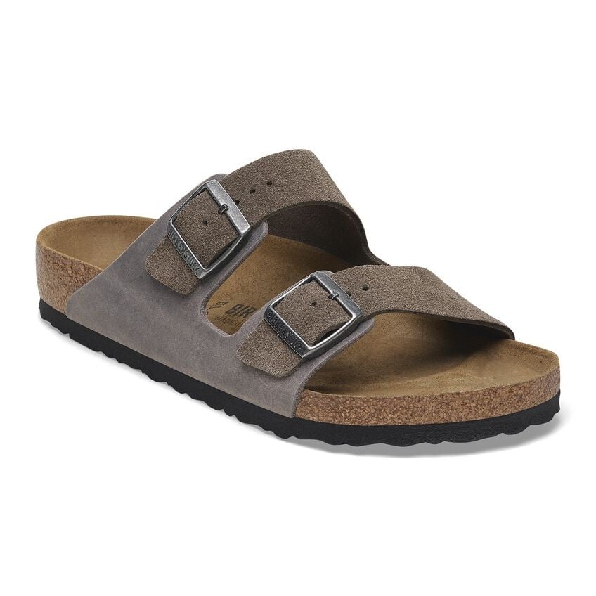 BIRKENSTOCK ARIZONA SUEDE/OILED LEATHER-CONCRETE GRAY/IRON
