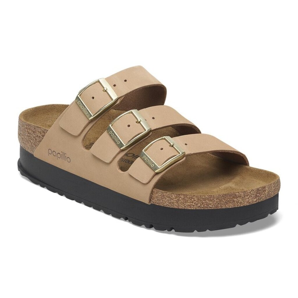 BIRKENSTOCK FLORIDA III PLATFORM NUBUCK-SANDCASTLE