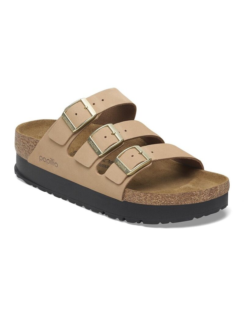 BIRKENSTOCK FLORIDA III PLATFORM NUBUCK-SANDCASTLE