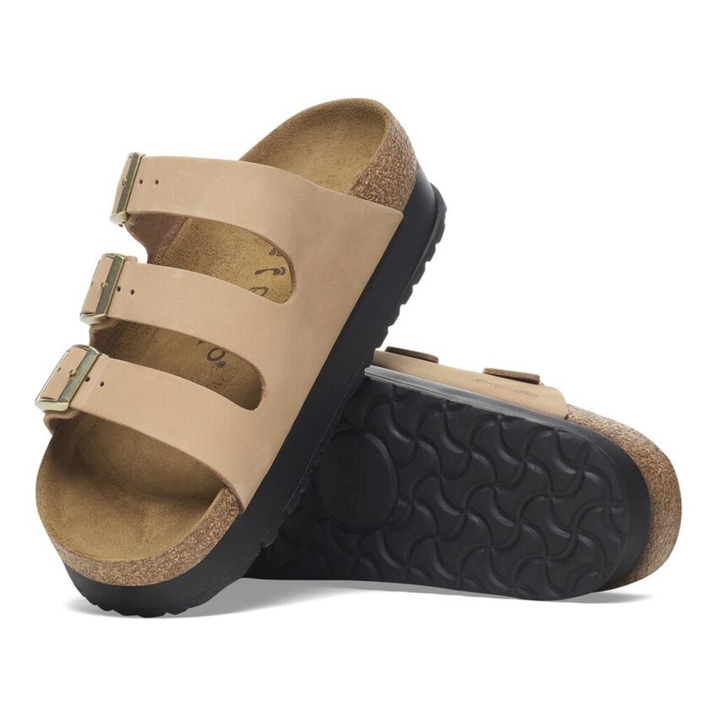 BIRKENSTOCK FLORIDA III PLATFORM NUBUCK-SANDCASTLE