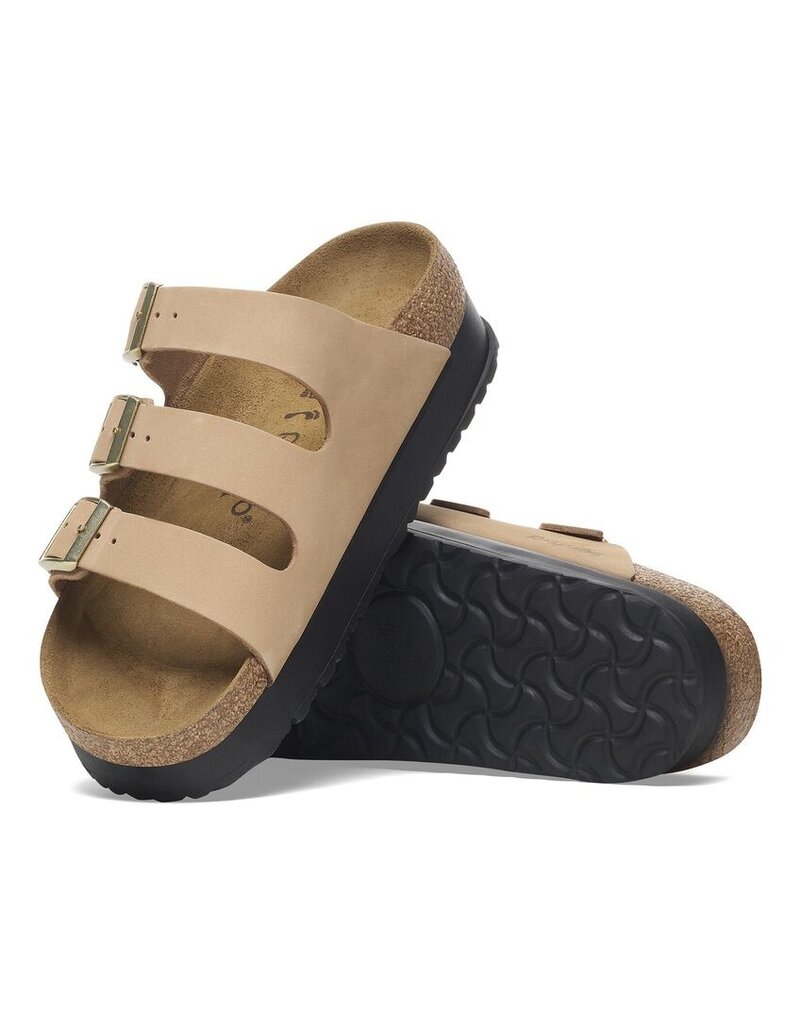BIRKENSTOCK FLORIDA III PLATFORM NUBUCK-SANDCASTLE