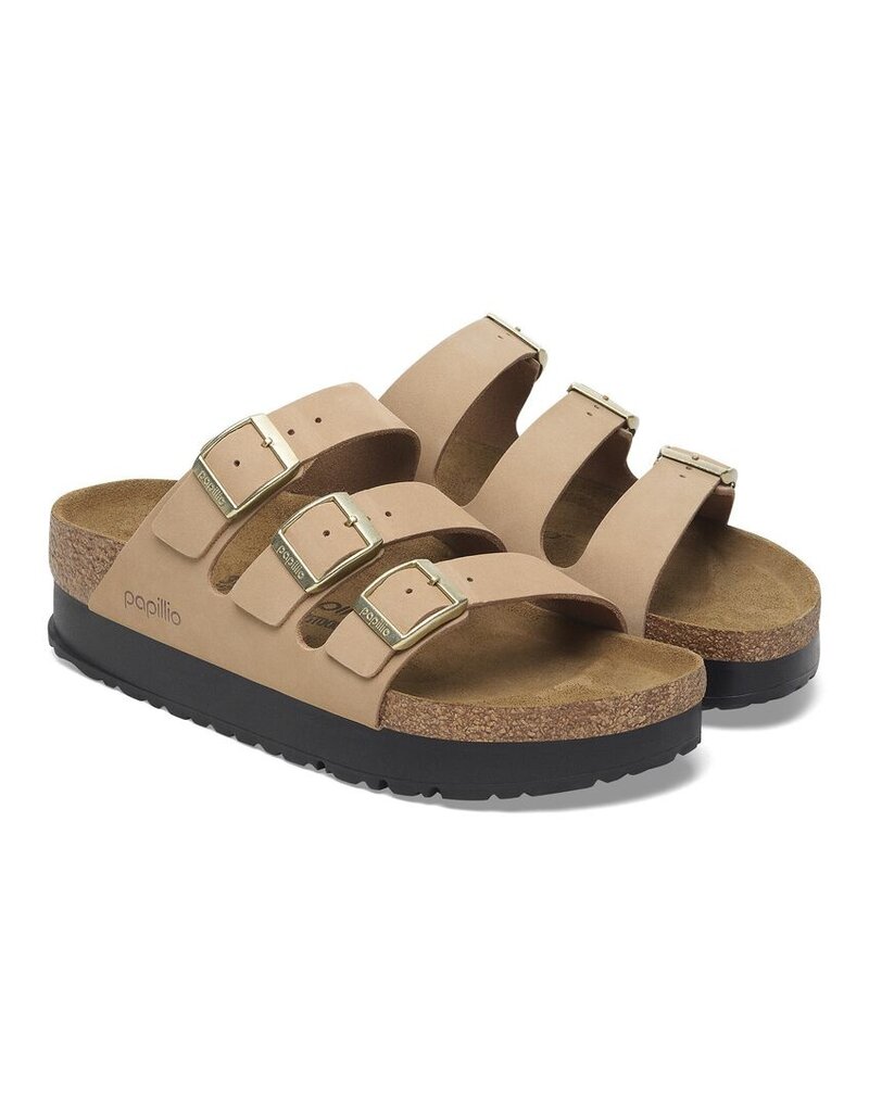 BIRKENSTOCK FLORIDA III PLATFORM NUBUCK-SANDCASTLE