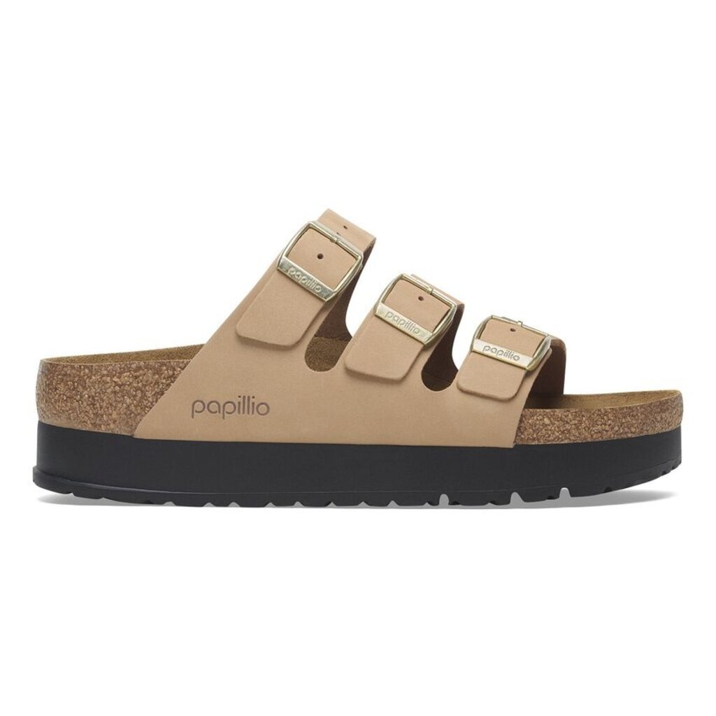 BIRKENSTOCK FLORIDA III PLATFORM NUBUCK-SANDCASTLE