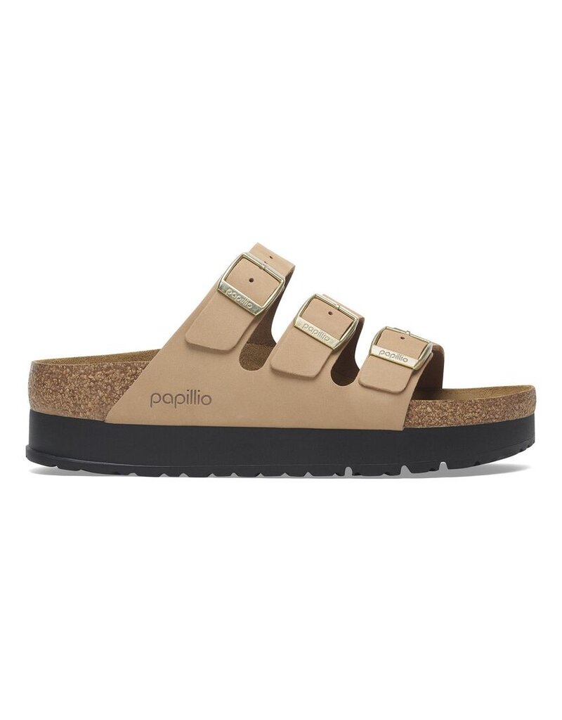 BIRKENSTOCK FLORIDA III PLATFORM NUBUCK-SANDCASTLE