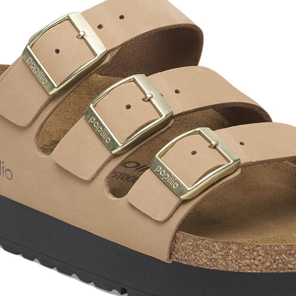 BIRKENSTOCK FLORIDA III PLATFORM NUBUCK-SANDCASTLE
