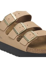 BIRKENSTOCK FLORIDA III PLATFORM NUBUCK-SANDCASTLE