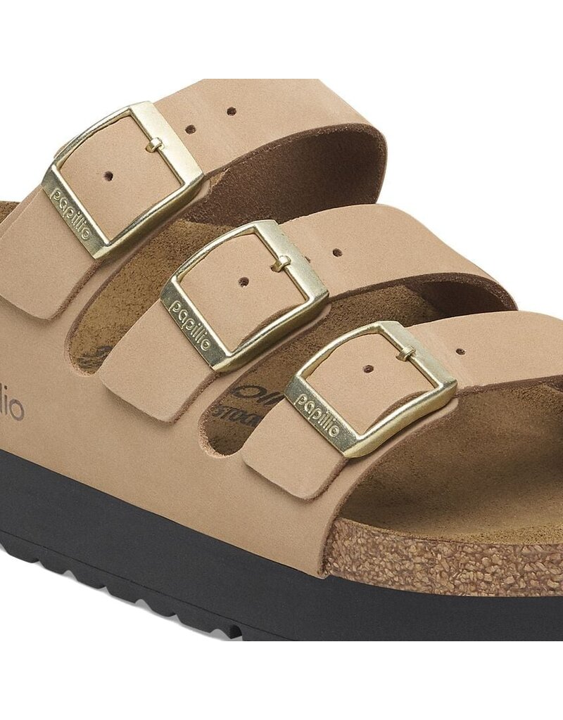 BIRKENSTOCK FLORIDA III PLATFORM NUBUCK-SANDCASTLE