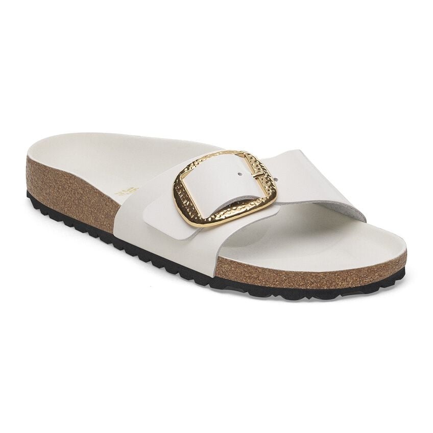 BIRKENSTOCK MADRID HAMMERED BIG BUCKLE HIGH SHINE LEATHER-ANTIQUE WHITE