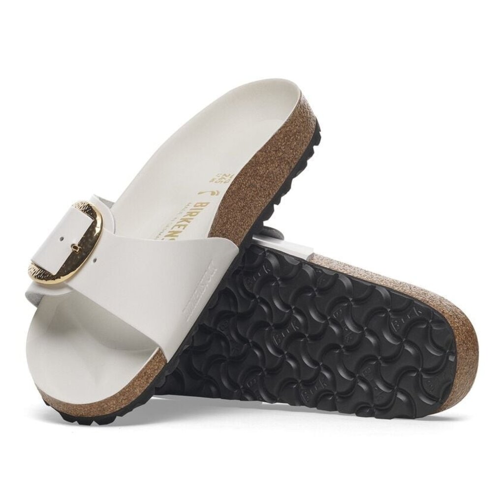 BIRKENSTOCK MADRID HAMMERED BIG BUCKLE HIGH SHINE LEATHER-ANTIQUE WHITE