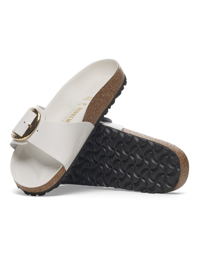 BIRKENSTOCK MADRID HAMMERED BIG BUCKLE HIGH SHINE LEATHER-ANTIQUE WHITE