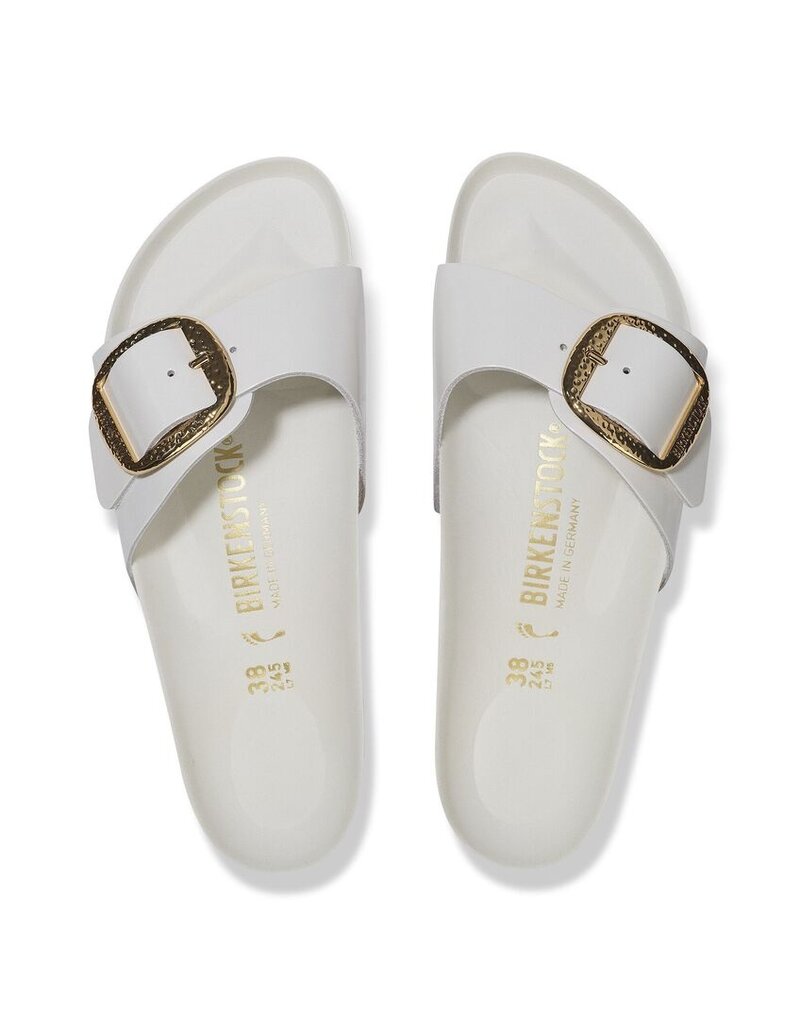 BIRKENSTOCK MADRID HAMMERED BIG BUCKLE HIGH SHINE LEATHER-ANTIQUE WHITE