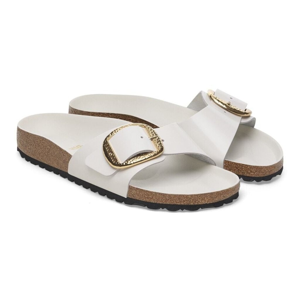 BIRKENSTOCK MADRID HAMMERED BIG BUCKLE HIGH SHINE LEATHER-ANTIQUE WHITE