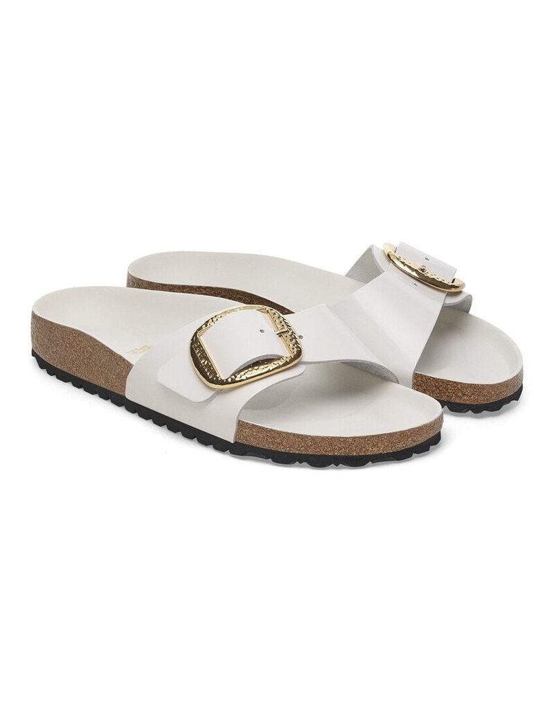 BIRKENSTOCK MADRID HAMMERED BIG BUCKLE HIGH SHINE LEATHER-ANTIQUE WHITE
