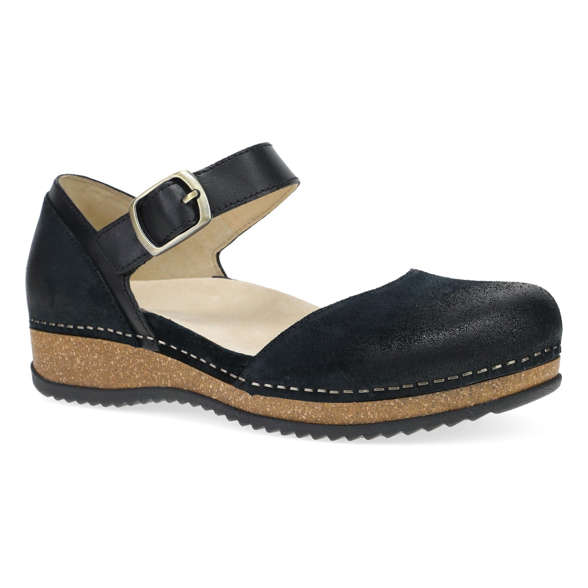 DANSKO WOMEN'S MAE BURNISHED SUEDE-BLACK