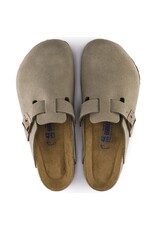 BIRKENSTOCK BOSTON SOFT FOOTBED SUEDE LEATHER-TAUPE