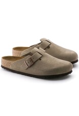 BIRKENSTOCK BOSTON SOFT FOOTBED SUEDE LEATHER-TAUPE