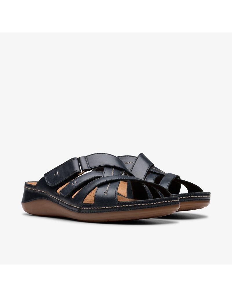 CLARKS WOMEN'S CECILY SLIDE LEATHER-BLACK