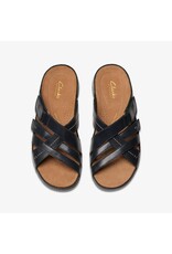 CLARKS WOMEN'S CECILY SLIDE LEATHER-BLACK