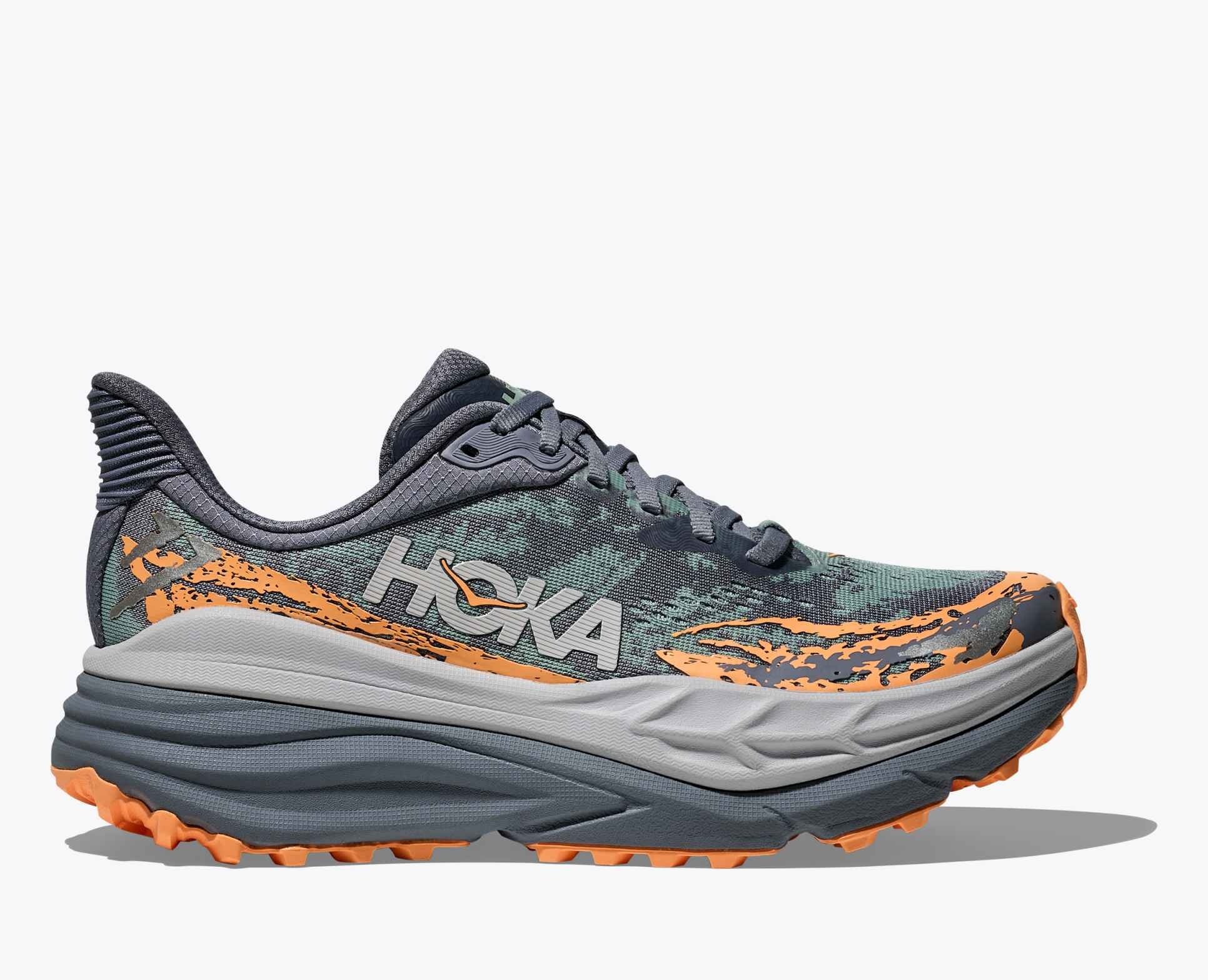 HOKA ONE ONE WOMEN'S STINSON 7-GREY SKIES/PALE TANGERINE
