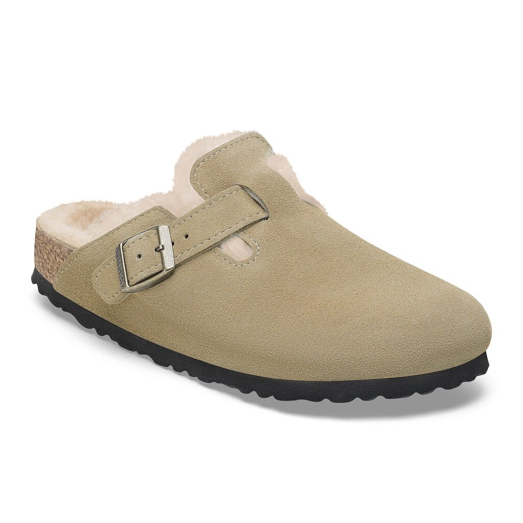 BIRKENSTOCK BOSTON SUEDE SHEARLING-TAUPE/SANDCASTLE