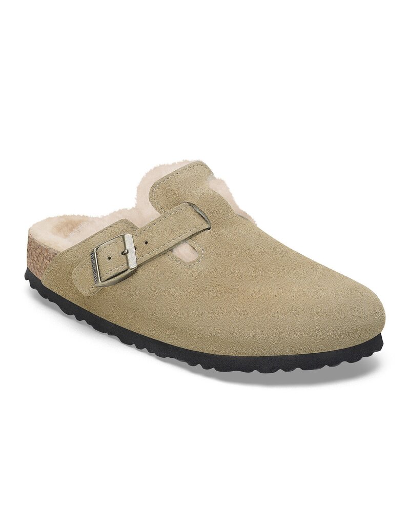 BIRKENSTOCK BOSTON SUEDE SHEARLING-TAUPE/SANDCASTLE