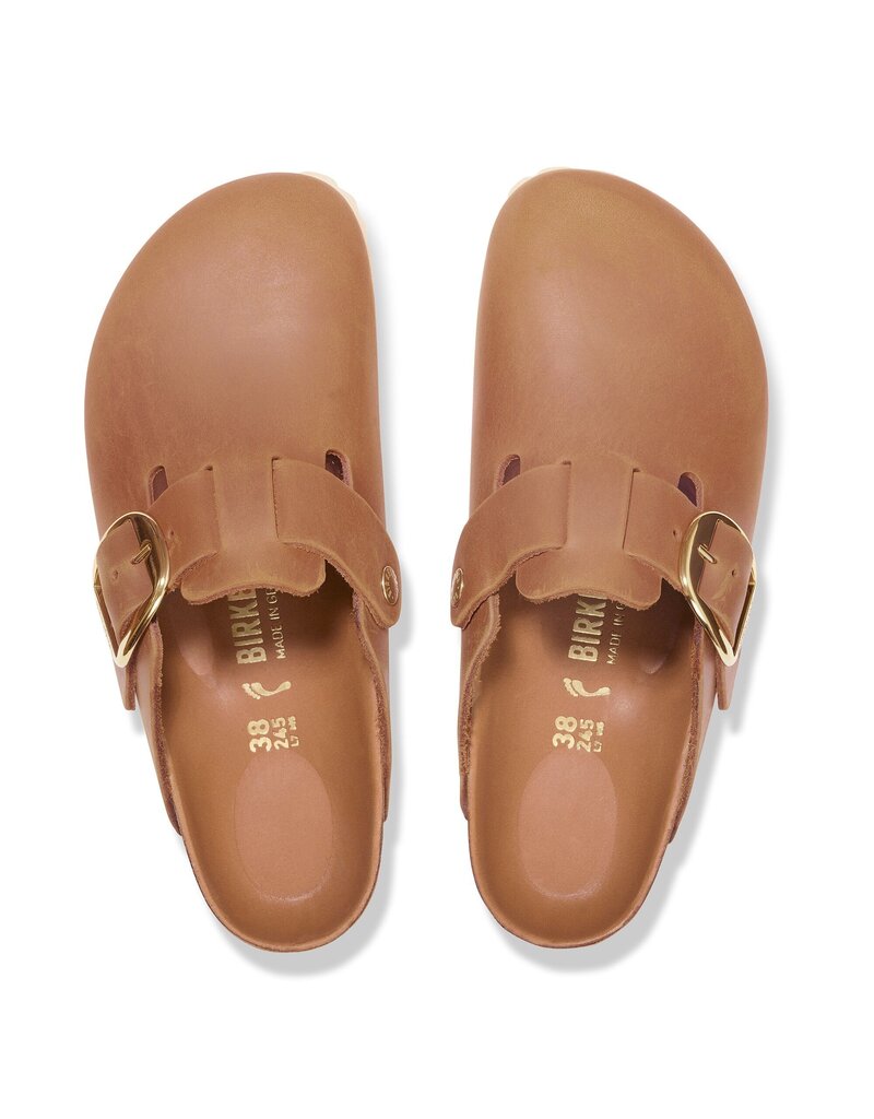 BIRKENSTOCK BOSTON BIG BUCKLE OILED LEATHER-COGNAC