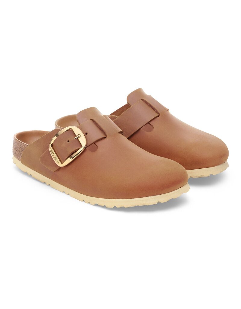 BIRKENSTOCK BOSTON BIG BUCKLE OILED LEATHER-COGNAC