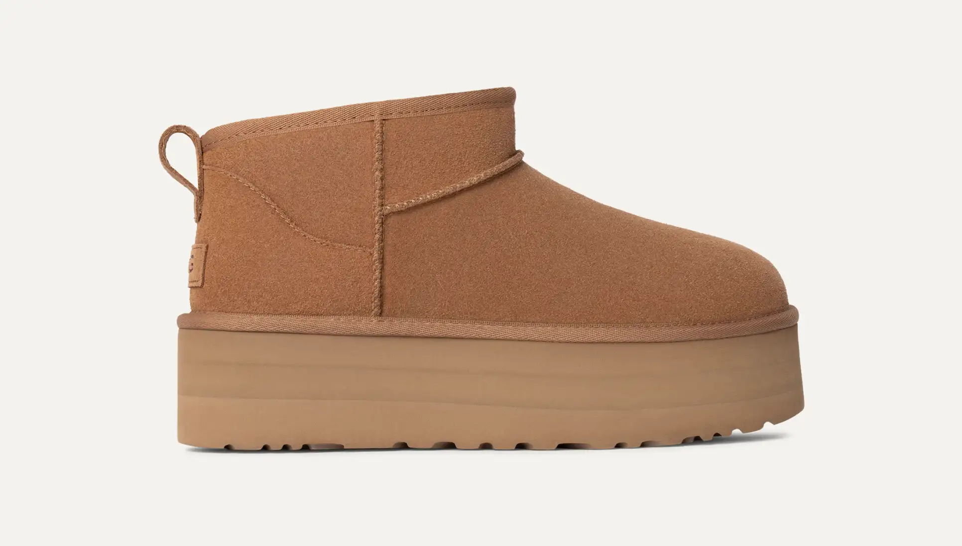 UGG WOMEN'S CLASSIC ULTRA MINI PLATFORM BOOT-CHESTNUT