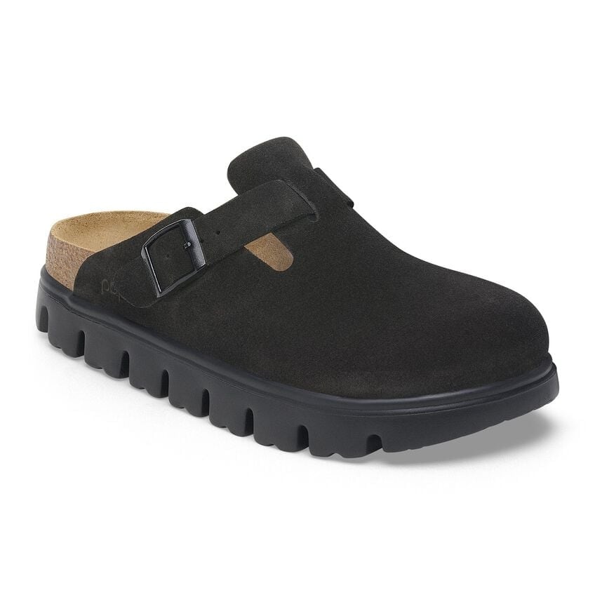 BIRKENSTOCK BOSTON CHUNKY SUEDE-BLACK
