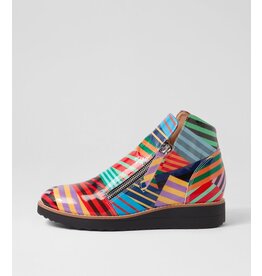 DJANGO & JULIETTE WOMEN'S OHMY PATENT-BLACK STRIPE MULTI