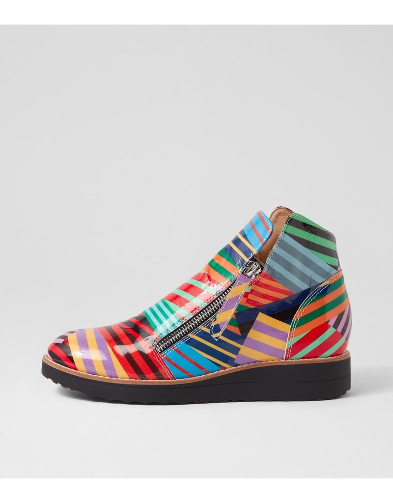 DJANGO & JULIETTE WOMEN'S OHMY PATENT-BLACK STRIPE MULTI