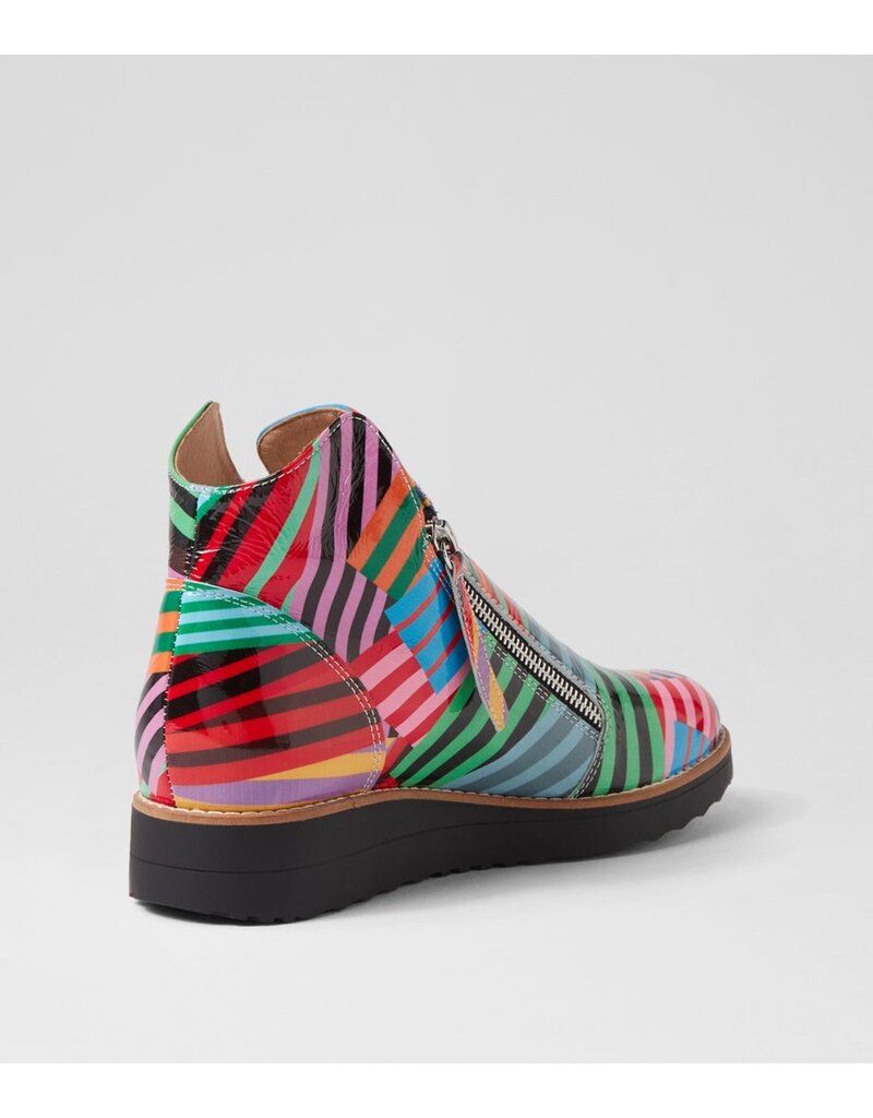 DJANGO & JULIETTE WOMEN'S OHMY PATENT-BLACK STRIPE MULTI