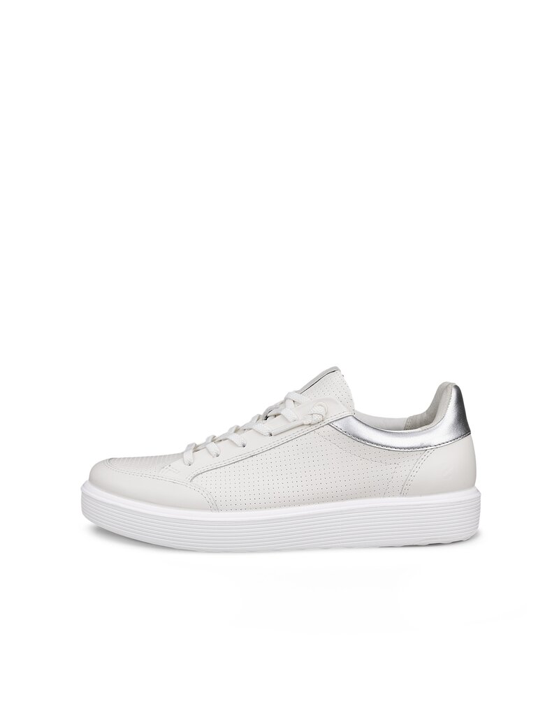 ECCO WOMEN'S SOFT 60 SNEAKER-WHITE/WHITE/PURE SILVER